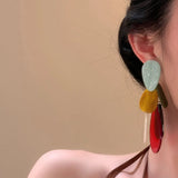 Daiiibabyyy  Irregular Acrylic Geometric Oval Dangle Earrings for Women Personality Temperament Earring Simple Unique Charm Jewelry Travel