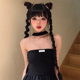 Daiiibabyyy  70cm Twist Braid Ponytail High Elastic Wig Women Hair Side Natural Wig Dreadlocks Black Hous Tail Hairpiece Hair Accessories