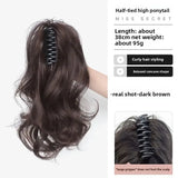 DAIIIBABYYY  -  High Top Ponytail Hair Extension Mermaid Curl Short Tail Clip on Fake Hair for Women Asian Fiber Tail Hair Extensions