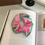 DAIIIBABYYY  -  Summer candy hit color hair rope plaid hair ring girl's heart rope tied ponytail rubber band Japanese and Korean  headdress