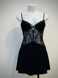 Daiiibabyyy  Beauty Back Nightgowns Women Sleepwear Sexy Lingerie V-neck Suspender Nightdress Female Slim Waist Thin with Chest Pad Nighties
