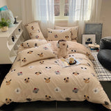 DAIIIBABYYY  -  Instagram Cartoon Cute Pure Cotton Four Piece Set, All Cotton Bed, Nantong Home Textile Quilt Cover, Student Three Piece Set,