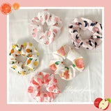 DAIIIBABYYY  -  Summer Chiffon Fruit Scrunchies Colorful Pink Green Large Hair Ties Ropes Sunny Cute Ponytail Holder For Young Girls Headwear
