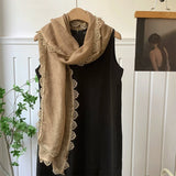 Daiiibabyyy  Spring and Autumn 95*185cm Ladies Scarves Lace Edged Shawl Scarf For Women