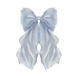 DAIIIBABYYY  -  Women Large Bow Hairpin Summer Chiffon Big Bowknot Stain Bow Barrettes Women Solid Color Ponytail Clip Hair Accessories