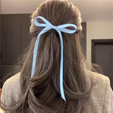 DAIIIBABYYY  -  Super Immortal Kawaii Lolita Ribbon Long Bow Hair Clip Premium Feel Light Luxury Butterfly Hairpin Simple Girl Hair Accessories