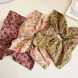 Daiiibabyyy  Floral Fabric Square Hair Ring for Woman Elegant High Elastic Hair Rope Fashionable Girl Does Not Hurt The Hair Hair tie Scrunch