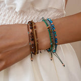 Daiiibabyyy  Vintage Semi Precious Stone Summer Women Elasticity Bracelet Fashion Trendy Jewelry Party Gifts Delicate Temperament RG365