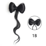 Daiiibabyyy  Synthetic Clamp Type Bowknot Hair Bun Black Brown Clamp Type Ponytail Hair Extensions Elegant And Natural Hair Accessories