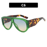 Daiiibabyyy  Retro Luxury Oversized Oval Sunglasses Women New Fashion Vintage Large Frame Sun Glasses Men Black Shadow Female
