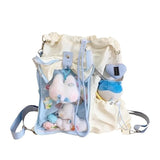 Daiiibabyyy  Preppy Style Ita Mochila New Transparent Mochilas Mujer Japan Style Backpack Large Capacity Bag Ins All-match School Bags