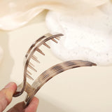 Daiiibabyyy  Fashionable Leopard Print Hair Crab Clip Women Duckbill Hair Clip Curved Solid Hair Clip Hair Accessories Headdress