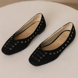 DAIIIBABYYY  -  Summer New Style Women's Big Size 48 Shoes Height 1.5 CM flat bottom Casual single Shoes Shallow mouth Square head Lazy Shoes