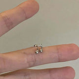 Daiiibabyyy  1Pcs Fashion Silver Color Musical Notes Stud Earrings for Women Minimalist Metal Small Piercing Ear Bone Earrings Y2K Jewelry