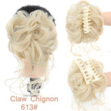 Daiiibabyyy  Synthetic Chignon Messy Curly Claw Hair Bun Scrunchy Fake False Hair Band Tail for Women Hairpieces Blonde Black Brown
