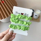DAIIIBABYYY  -  3PCs/set Silk Satin Elastic Hair Band Small Scrunchies Set Ladies Rubber Bands Ponytail Holders for Women Girls Hair accessories