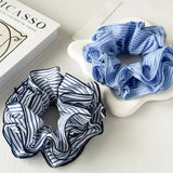 DAIIIBABYYY  -  New Design High-Grade Fashion Striped Fabric Elastic Large Hair Circle For Women Girls Refreshing Low Ponytail Head Rope