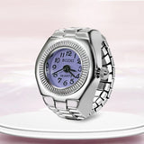 DAIIIBABYYY  -  Personalized Crystal Flower Mini Finger Watch Ring Elastic Strap Couple Rings Vintage Clock Roman Quartz Watch Ring Women Girls