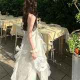 Daiiibabyyy Fashion Chiffon French Style Hot Girl Dress Tighten The Waist 2024 Spring Summer New Fashion Dress Princess Kawaii Dress