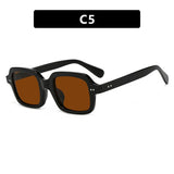Daiiibabyyy  Fashion Small Round Sunglasses Women Retro Clear Ocean Lens Shades Eyewear Men Rivets Punk Sun Glasses UV400 Eyeglasses