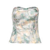 DAIIIBABYYY  -  Y2k Aesthetic Printing Bodycon Tube Tanks Vintage Harajuku Fairy Cropped Zipper Vest Women Streetwear Grunge Backless Camisole