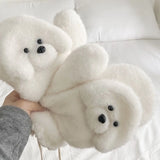 Daiiibabyyy  Cute Warm Puppy Fur Gloves Thicken Windproof Cartoon Dog Gloves Toy Poodle Mitten Skiing
