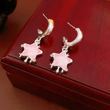Daiiibabyyy  Korean Fashion Personality Resin Star C-shaped Earring for Women Sweet Simple Drop Earrings Summer New in Girl Jewelry