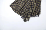 DAIIIBABYYY  -  New Women's Solid Color Slim Fit Street Fashion High Waist Bag Hip Plaid Skirt