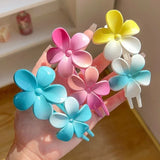 DAIIIBABYYY  -  Gradient Double Flower Duckbill Clip Acrylic Large Flower Hair Grab Clip Girls Korean Sweet Ponytail Hairpin Elegant Headwear