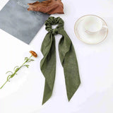 Daiiibabyyy  Fashion Dots Scrunchies Long Hair Rope Korean Hair Ties for Women Ponytail Scarf Sweet Elastic Hair Band Hair Accessories