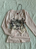 Daiiibabyyy  Pink Printed Long Sleeved T-shirt Women Spring New American Hong Kong Style Waist Cinched V-neck Y2k Top Trend