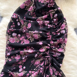 DAIIIBABYYY  -  Elegant sweet  asymmetrical print o-neck puff Sleeve Dress Vacation Slim Women Party mermaid summer dresses