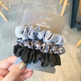 DAIIIBABYYY  -  3PCs/set Silk Satin Elastic Hair Band Small Scrunchies Set Ladies Rubber Bands Ponytail Holders for Women Girls Hair accessories