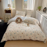 DAIIIBABYYY  -  Instagram Cartoon Cute Pure Cotton Four Piece Set, All Cotton Bed, Nantong Home Textile Quilt Cover, Student Three Piece Set,
