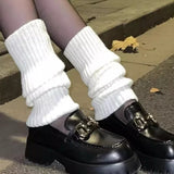 DAIIIBABYYY  -  40cm Women's Autumn Long Socks Knitted Foot Cover Leg Warmers Y2K Winter Protector Stocking Legging Non-Slip Home Ladies Socks