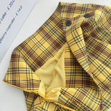 Daiiibabyyy 2024 New Checkered Skirt for Women's Summer New Irregular Pleated Half skirt  A-line Denim Skirt Vintage Aesthetic Y2k Skirt