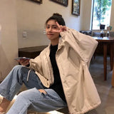 DAIIIBABYYY  -  Women's Spring New Workwear Jacket Korean Loose Style Versatile Jacket Cardigan Top