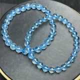 DAIIIBABYYY  -  Blue Topaz Bracelet Charms Strand Women Men Exquisite Jewelry Gift Healing Crystal Energy Gift 1PCS 6/7MM