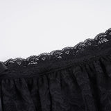Daiiibabyyy  Sweet Solid Lace A-Line Skirts With Shorts Sexy Slim Low-Waisted Super Mini Skirts Women Summer Fashion Streetwear Ladies