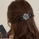 Daiiibabyyy  Ink Wash Camellia Hair Claws Elegant Lady Barrettes Hair Claw Clips for Women Female Hair Styling Accessories Headdress Headwear