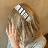 Daiiibabyyy  French Polka Dot Daily Acetate Wide Headband Black White Minimalist Fashion Y2K Ins Niche Sweet Cute Women Hair Accessories