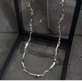 DAIIIBABYYY  -  New Irregular Wave Shape Chain Men Necklace Advanced Sense Stainless Steel Figaro Cuban Chain Necklace For Men Women Jewelry ﻿