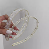 Daiiibabyyy  Korean Style Hair Hoop for Women Luxury Crystal Hairband Rhinestones Transparent Headband Female Hair Accessories