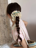 Daiiibabyyy  1 Pcs Women's Hair Scrunchies French Gentle Sweet Color Blocked Hair Ties Fashion Large Size High Elasticity Hair Accessories