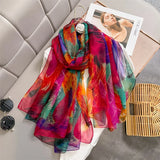 DAIIIBABYYY  -  New Design Brand Scarf Fashion Small Broken Floral Bubble Chiffon Shawl Spring Autumn Wrap Hijabs Lady Pashmina Foulards Bandana