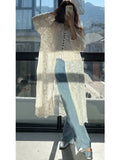 Daiiibabyyy Lace Floral Embroidery Beach Cover Up Beach Dress Kimono Cover Up Boho Casual Long Sleeve Cardigan Monokini Bathing Lace Dress