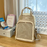 Daiiibabyyy  Ita Backpack Autumn High-capacity Canvas School Bag Transparent Preppy Style Girls Rucksack Teenage Display Bolsa Mujer Сумка