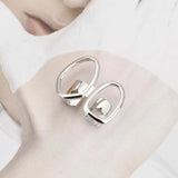 Daiiibabyyy  Stainless Steel Double Hollow Teeth Cap for Women Men Punk Hip Hop Gold Color Geometric Smooth Star Dental Grillz Couple Jewelry