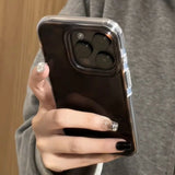 Daiiibabyyy  Through hole vortex IND brown halo leopard print phone case with chain for iPhone 11 12 13 14 15 16 17 Pro Max