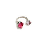 Daiiibabyyy  New Korean Copper Set Zircon Open Ring for Women Exquisite Colorful Rhinestone Adjustable Ring Engagement Dating Jewelry